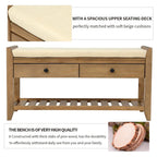 Shoe Rack with Cushioned Seat and Drawers