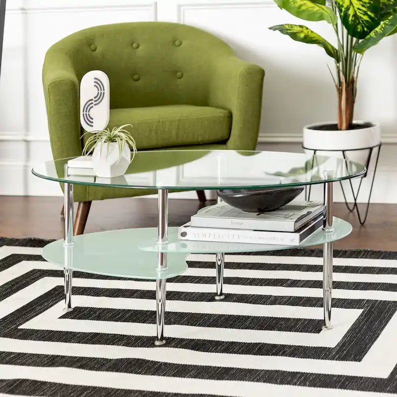 Middlebrook Toston Modern Frosted Glass 38  Coffee Table