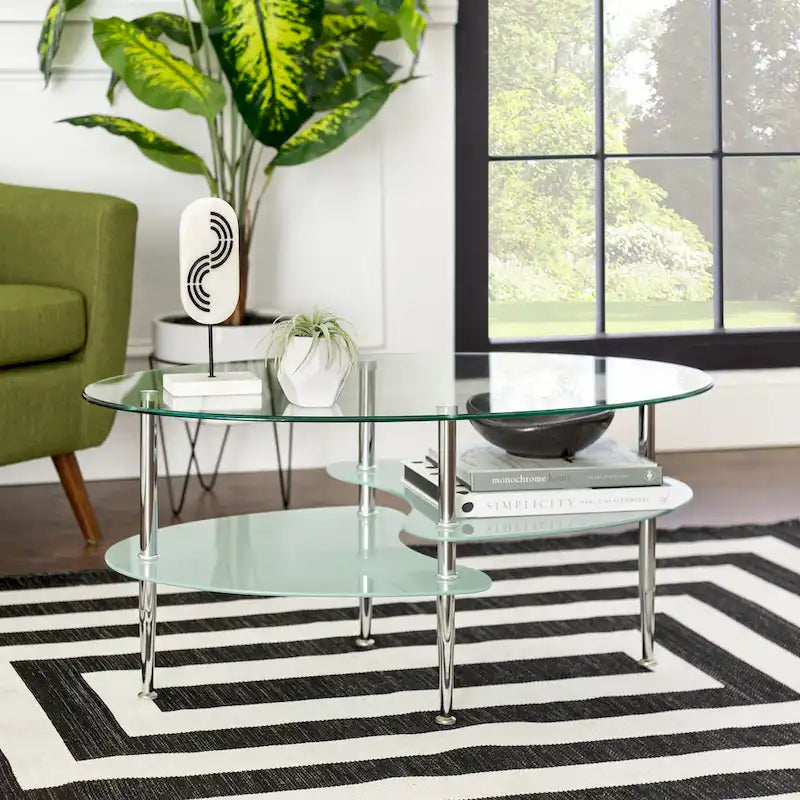 Middlebrook Toston Modern Frosted Glass 38  Coffee Table