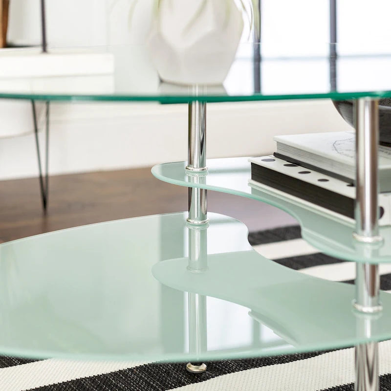 Middlebrook Toston Modern Frosted Glass 38  Coffee Table