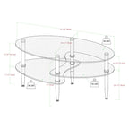 Middlebrook Toston Modern Frosted Glass 38  Coffee Table