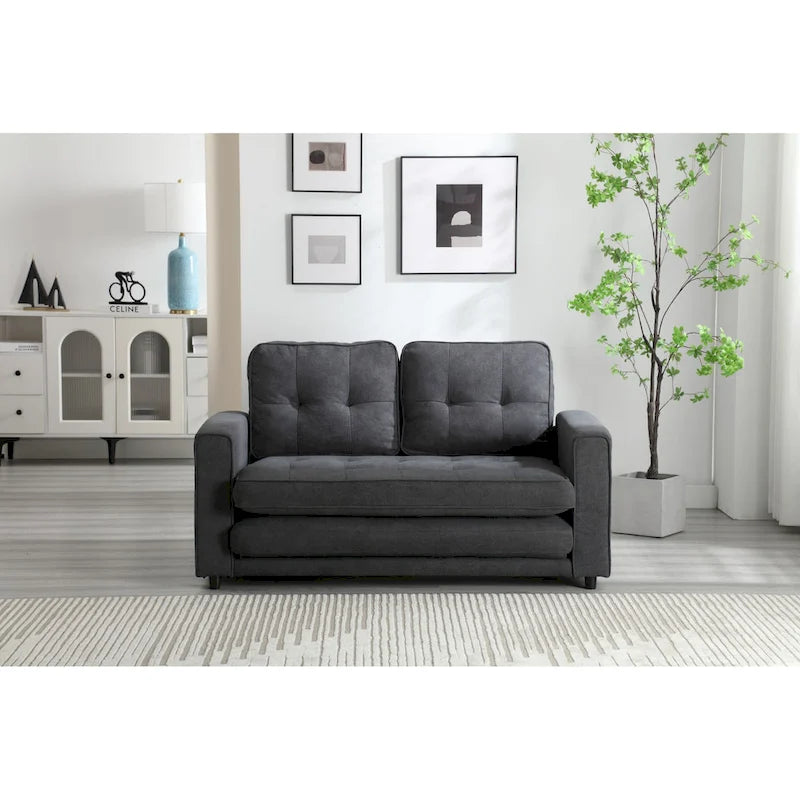 Plush Velvet Convertible 3-Fold Sofa Bed - 31.10 x 55.00 x 31.00