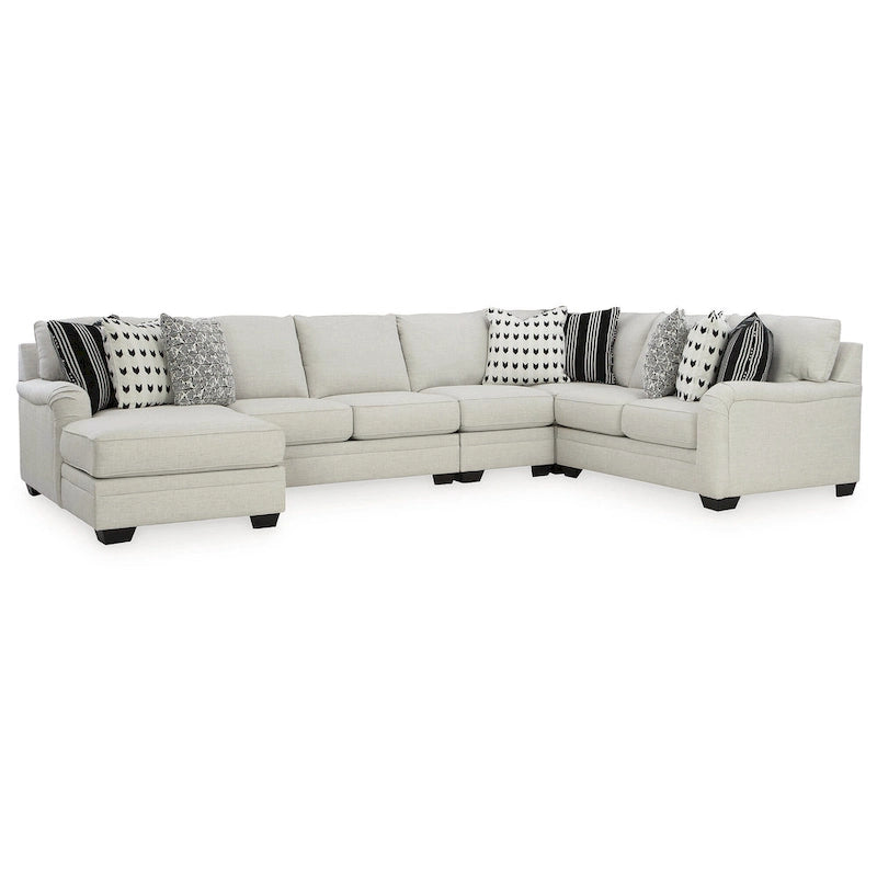 Signature Design by Ashley Huntsworth Dove Gray 5-Piece Sectional with Chaise - 155 W x 99 D x 38 H
