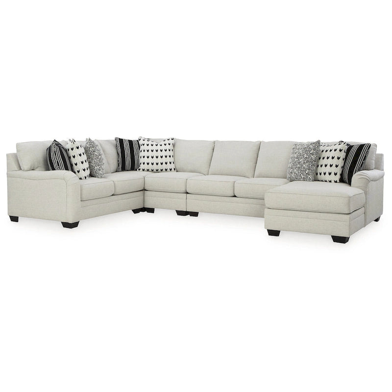 Signature Design by Ashley Huntsworth Dove Gray 5-Piece Sectional with Chaise - 155 W x 99 D x 38 H