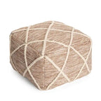 Jani Kirkwood Lake 22-inch Blue Pouf Ottoman - Handmade Footrest for Living Room, Bedroom, Nursery, Kidsroom