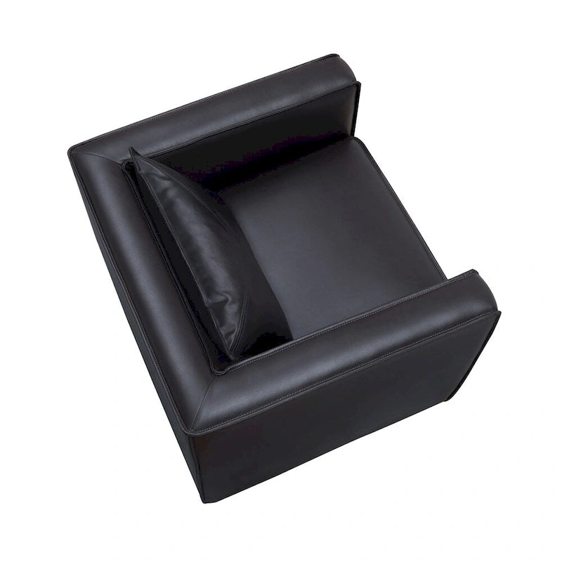 Jier Modern Breathable Vinyl Padded Accent Chair by Furniture of America