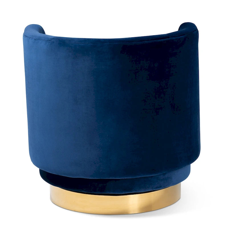 Saffi Glam and Luxe Upholstered Swivel Accent Chair