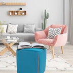 Adeco 14  Small Ottoman Footrest Stool- Velvet Seating Stool Ottoman