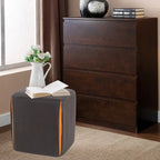 Adeco 14  Small Ottoman Footrest Stool- Velvet Seating Stool Ottoman