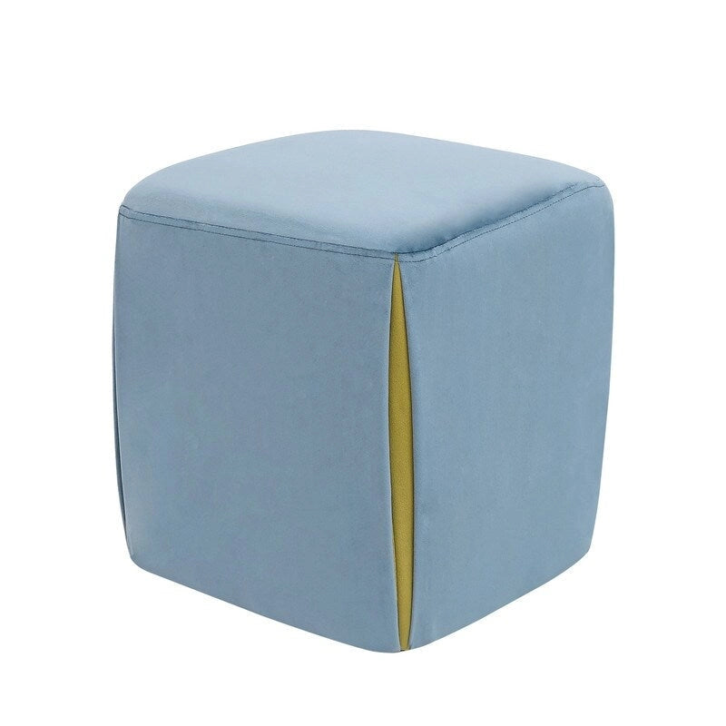 Adeco 14  Small Ottoman Footrest Stool- Velvet Seating Stool Ottoman