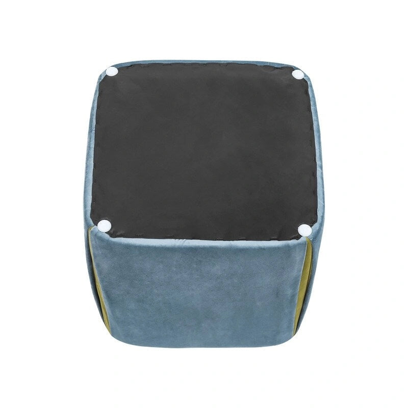 Adeco 14  Small Ottoman Footrest Stool- Velvet Seating Stool Ottoman