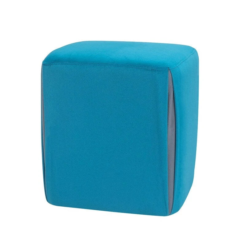 Adeco 14  Small Ottoman Footrest Stool- Velvet Seating Stool Ottoman