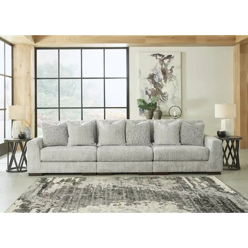 Signature Design by Ashley Regent Park Pewter 3-Piece Sofa - 137 W x 44 D x 39 H