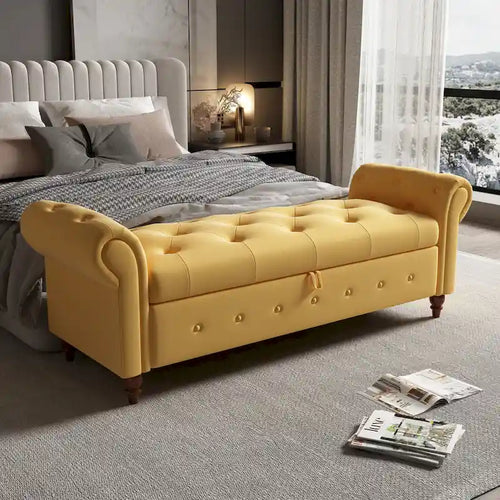 63  Bed Bench Entryway Storage Bench for Living Room Bedroom