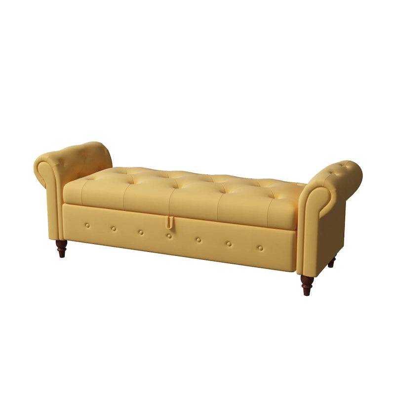 63  Bed Bench Entryway Storage Bench for Living Room Bedroom