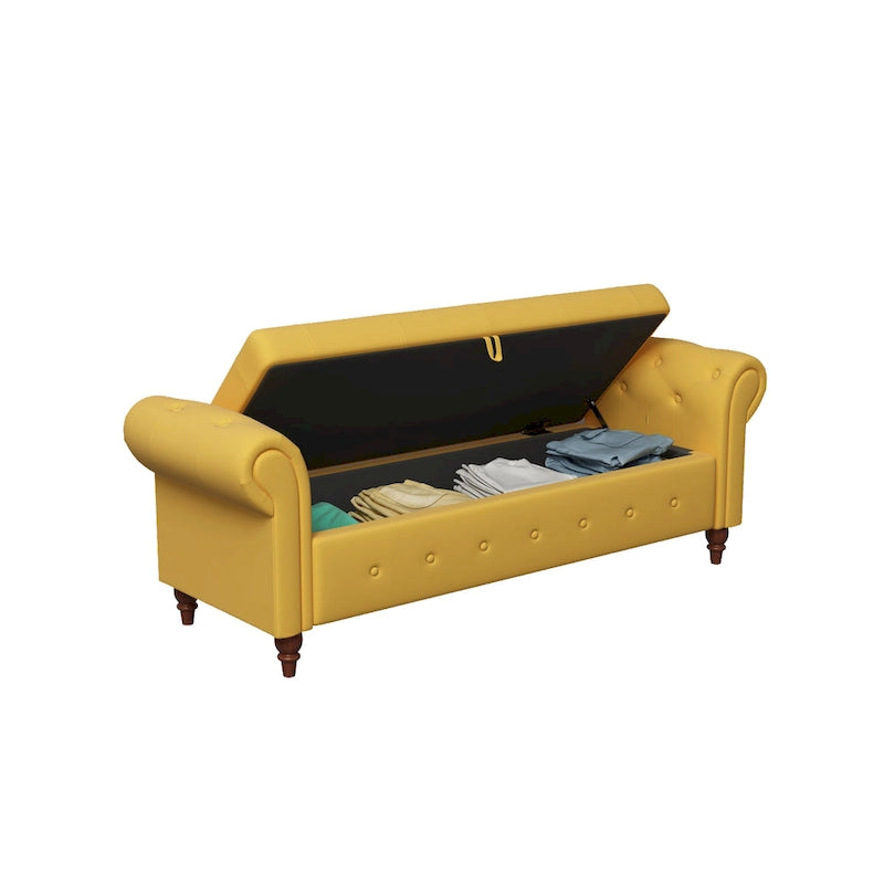 63  Bed Bench Entryway Storage Bench for Living Room Bedroom