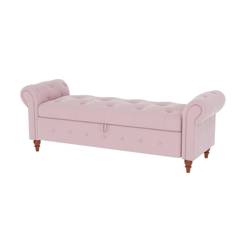 63  Bed Bench Entryway Storage Bench for Living Room Bedroom