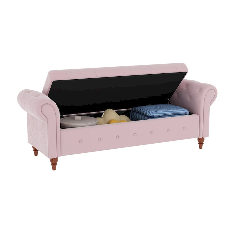 63  Bed Bench Entryway Storage Bench for Living Room Bedroom