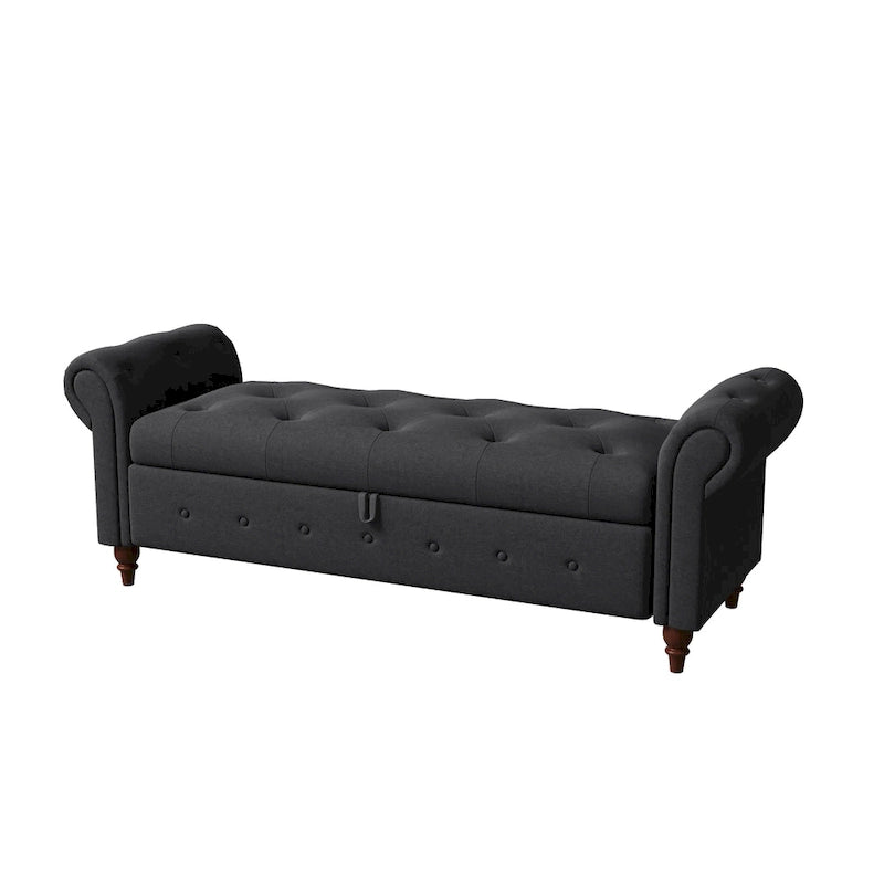 63  Bed Bench Entryway Storage Bench for Living Room Bedroom