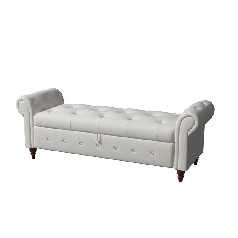 63  Bed Bench Entryway Storage Bench for Living Room Bedroom