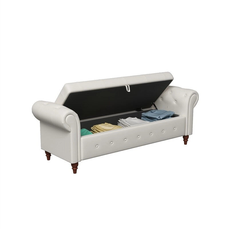 63  Bed Bench Entryway Storage Bench for Living Room Bedroom