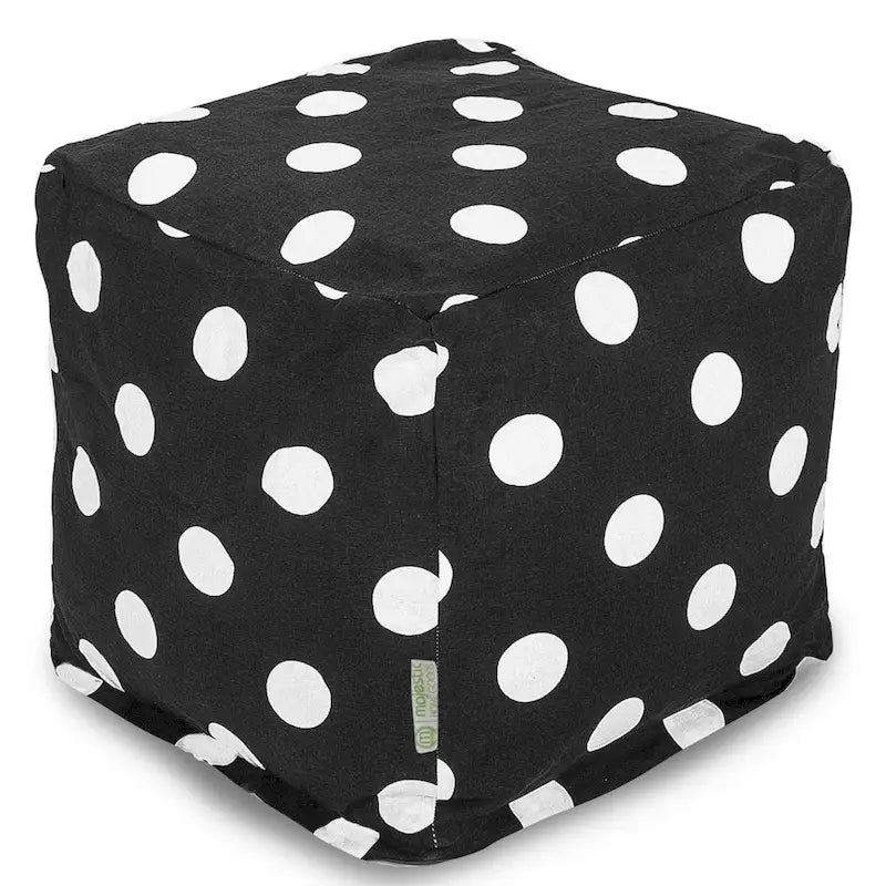 Majestic Home Goods Large Polka Dot Indoor Ottoman Pouf Cube - Small