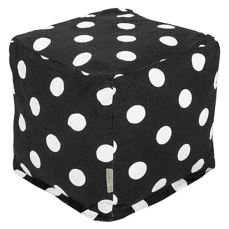 Majestic Home Goods Large Polka Dot Indoor Ottoman Pouf Cube - Small