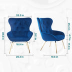 Waters Mid-Century Modern Blue Metal Office Chair by Furniture of America