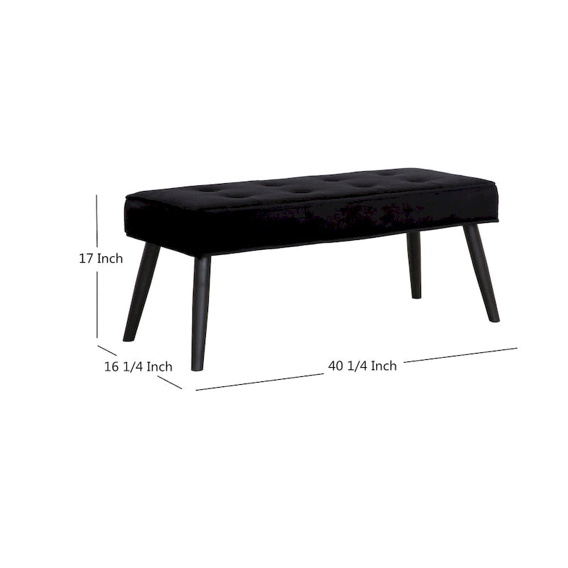 Kipp Velvet Upholstered Button Tufted Bench Ottoman
