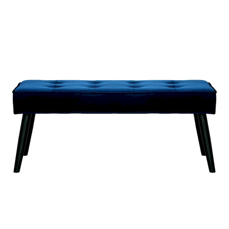 Kipp Velvet Upholstered Button Tufted Bench Ottoman