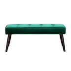 Kipp Velvet Upholstered Button Tufted Bench Ottoman