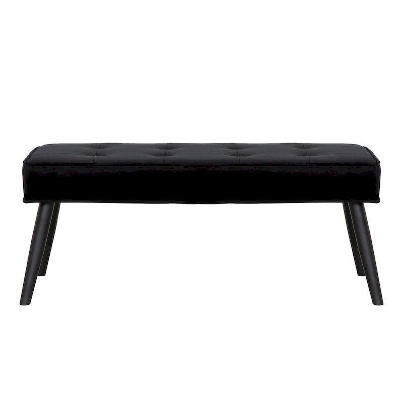 Kipp Velvet Upholstered Button Tufted Bench Ottoman