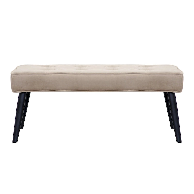 Kipp Velvet Upholstered Button Tufted Bench Ottoman