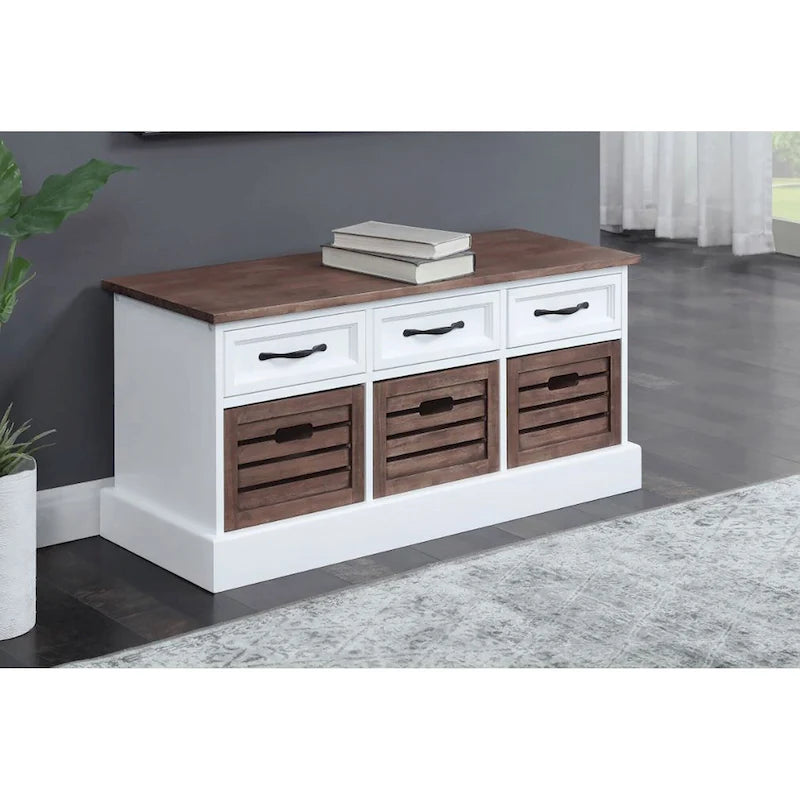 Paola Traditional Wood Cabinet with Baskets