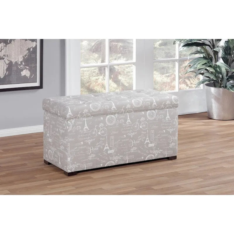 Angela by Sole Designs Upholstered Storage Ottoman Bench