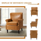 Levi Vegan Transitional Armchair with Rolled Arms Set of 2