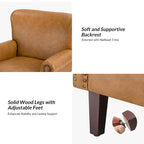 Levi Vegan Transitional Armchair with Rolled Arms Set of 2