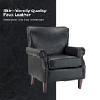 Levi Vegan Transitional Armchair with Rolled Arms Set of 2