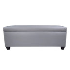 Mid Century Modern Grey Faux Leather Storage Bench Ottoman