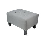 MJL Furniture MAX Squared Decorative Button Tufted Upholstered Grey Firm Ottoman