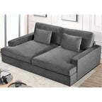 94.49 W Velvet Square arms Oversized Sofa / twin-sized Sofa Bed