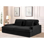 94.49 W Velvet Square arms Oversized Sofa / twin-sized Sofa Bed