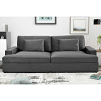 94.49 W Velvet Square arms Oversized Sofa / twin-sized Sofa Bed