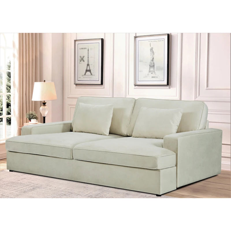 94.49 W Velvet Square arms Oversized Sofa / twin-sized Sofa Bed