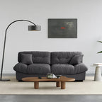 89  Modern Section Sofa with Arms Velvet Fabric Sofa For Living Room