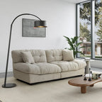 89  Modern Section Sofa with Arms Velvet Fabric Sofa For Living Room