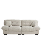 89  Modern Section Sofa with Arms Velvet Fabric Sofa For Living Room