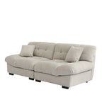 89  Modern Section Sofa with Arms Velvet Fabric Sofa For Living Room