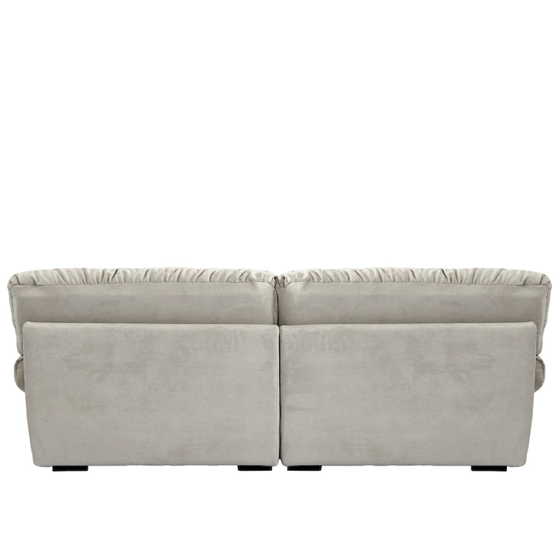 89  Modern Section Sofa with Arms Velvet Fabric Sofa For Living Room