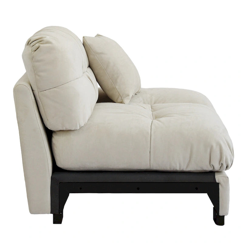 89  Modern Section Sofa with Arms Velvet Fabric Sofa For Living Room
